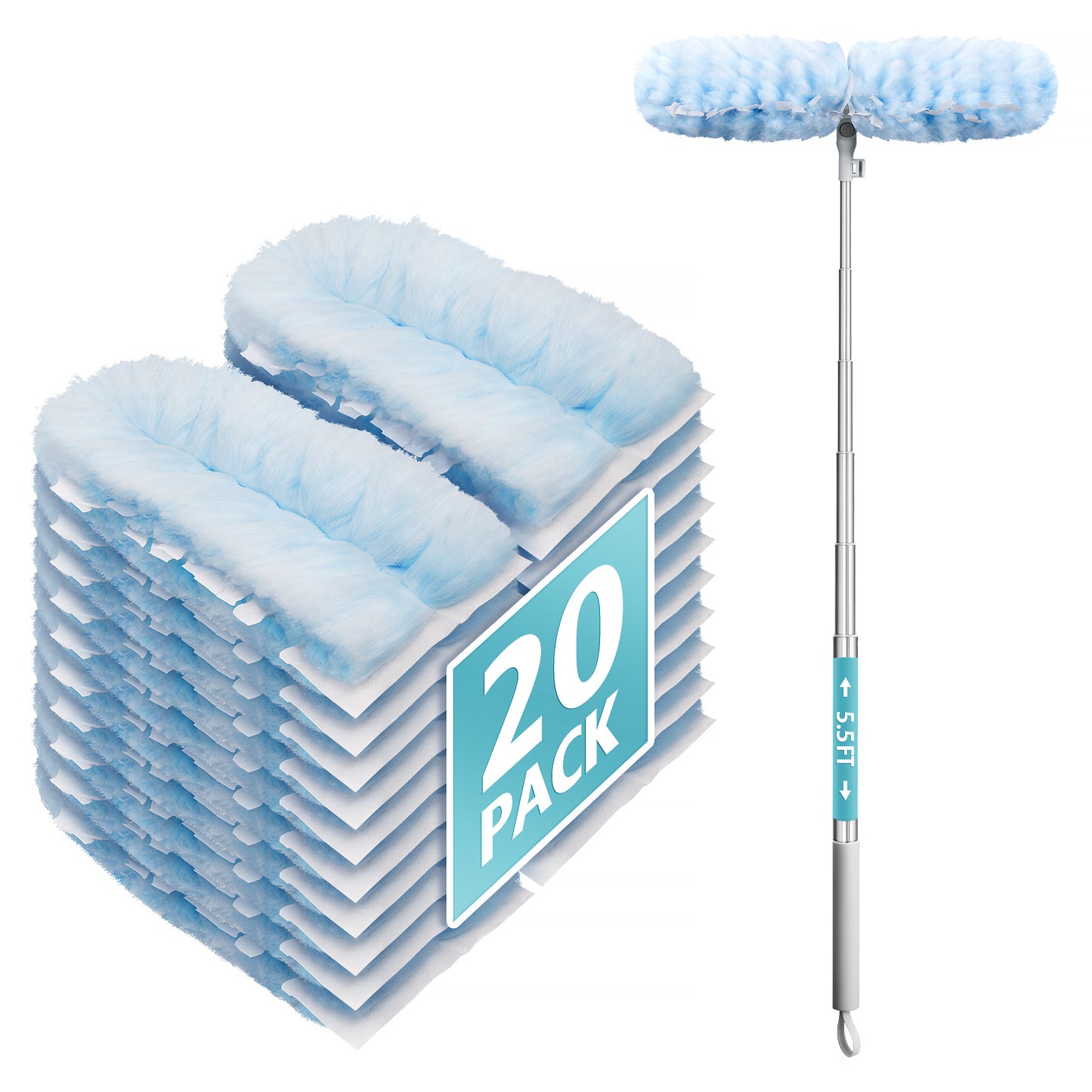 Duster Refills 20 pcs with 5.5FT Handle Double Head