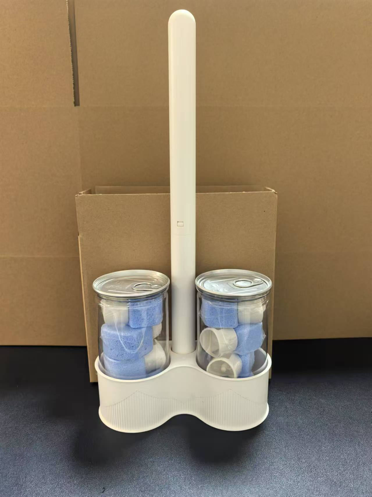 Floating stone toilet brush