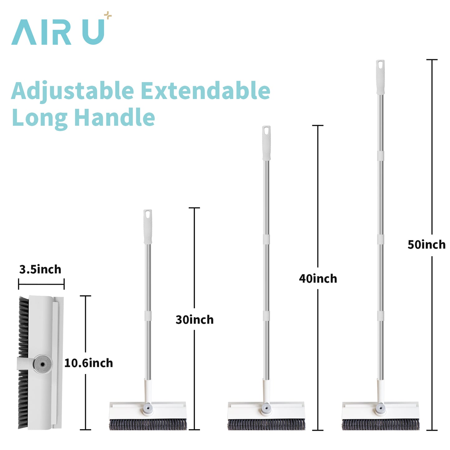 Floor Scrub Brush with Long Handle White