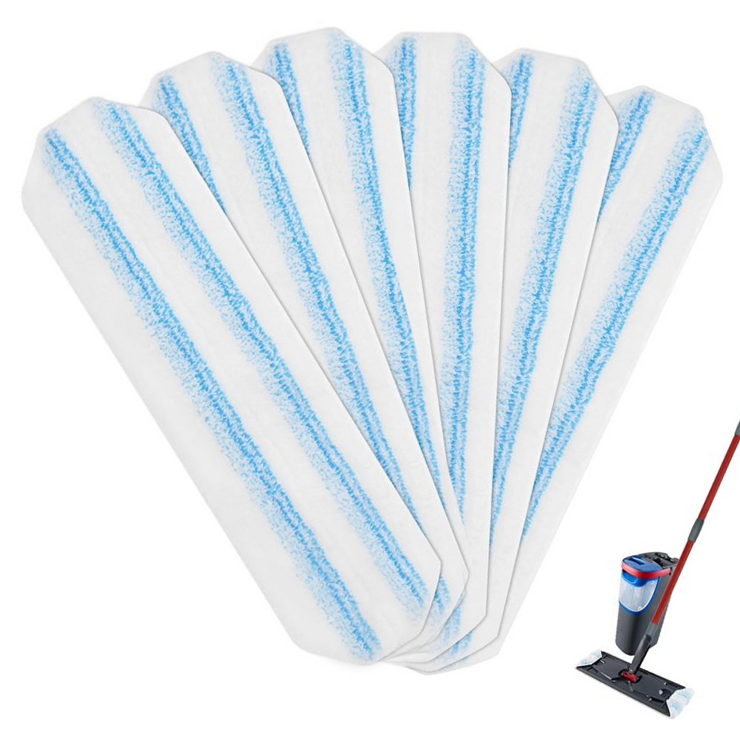 Mop Replacement Pads for Ocedar H2prO Flat Mop, 6 Pack