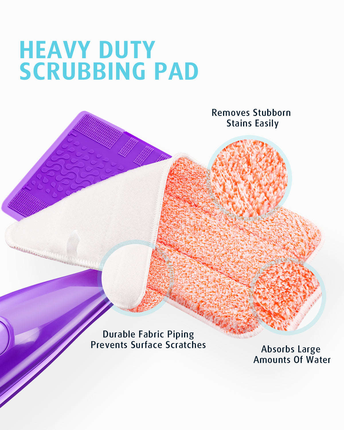 Power Scrubbing Reusable Mop Pads for Swiffer WetJet Mops (12 Pack), Wet Jet Refills, Washable Microfiber Mop Pads for Floor Cleaning Wet Dry Use