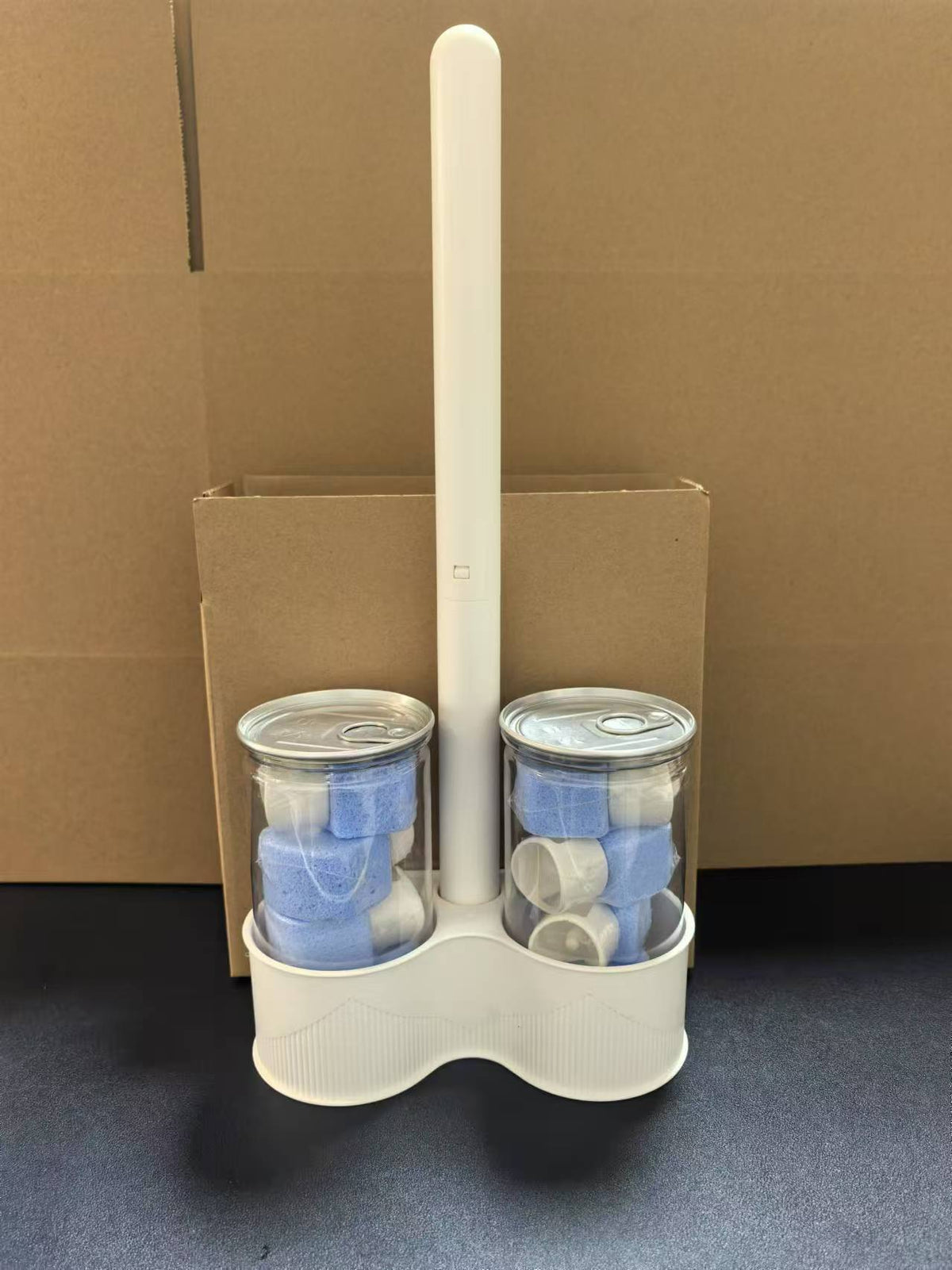 Floating stone toilet brush