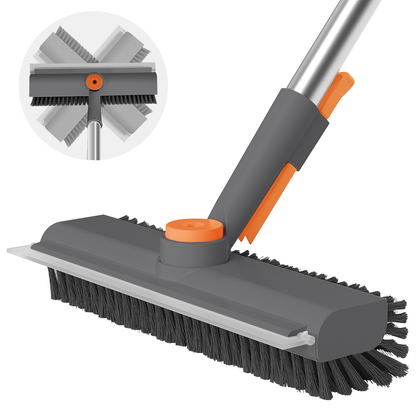 Floor Scrub Brush with Long Handle Gray