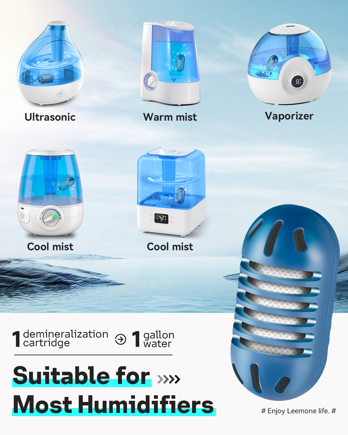 Demineralization Cartridge for Ultrasonic Humidifiers – Humidifier Filter Replacements,20 pcs