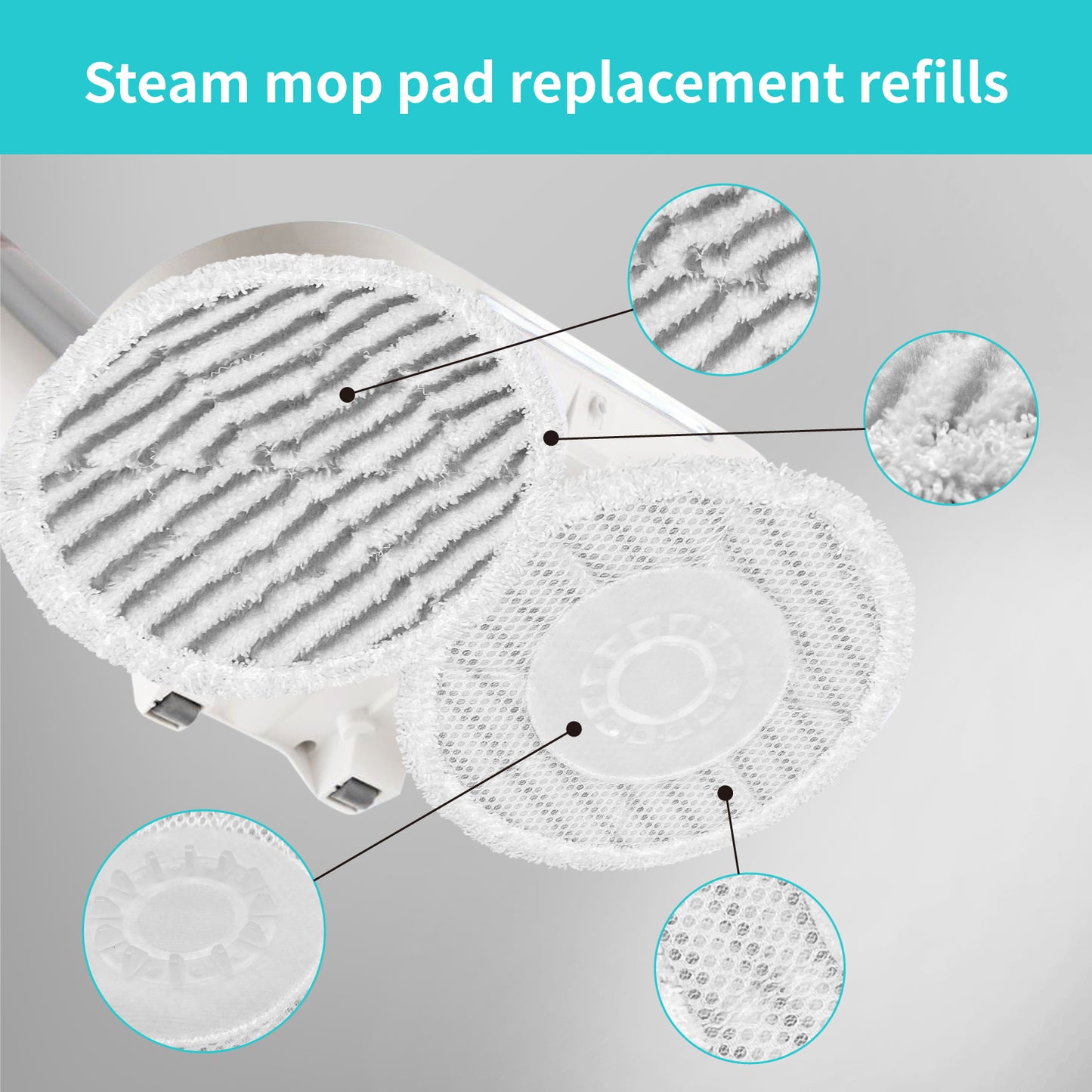 Replacement Steam Mop Pads for Shark S7000AMZ S7001 S7201 Steam Mop Washable Pads, 8 pcs