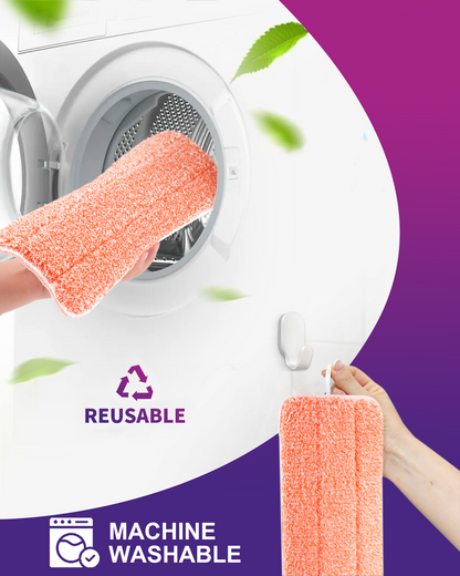 Surface Mopping Pad Refills for Swiffer PowerMop Reusable Microfiber Pads, 8 Count, Orange