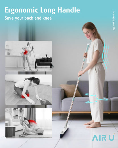 Grout Cleaner Brush with Long Handle, White