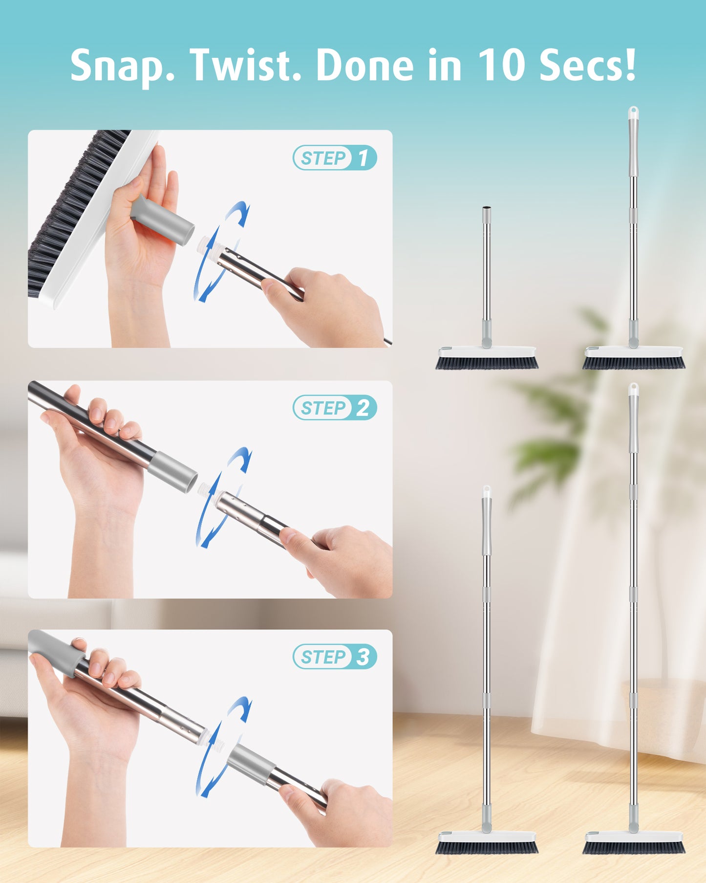 Grout Cleaner Brush with Long Handle, White