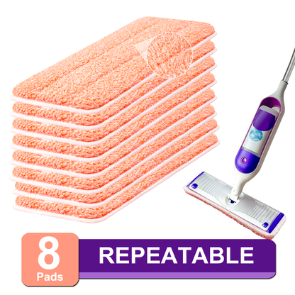 Surface Mopping Pad Refills for Swiffer PowerMop Reusable Microfiber Pads, 8 Count, Orange
