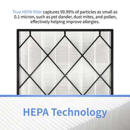 True HEPA Filter Replacement Compatible with Shark HE400 HE401 HE402 HE405 Air Purifier 4 (Black), HE4FKPET,2 PACK